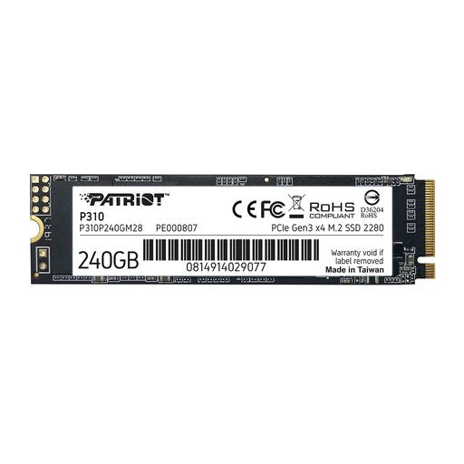 Patriot P310 Series - M.2 2280 PCIe Gen3 x4 Solid State Drive
